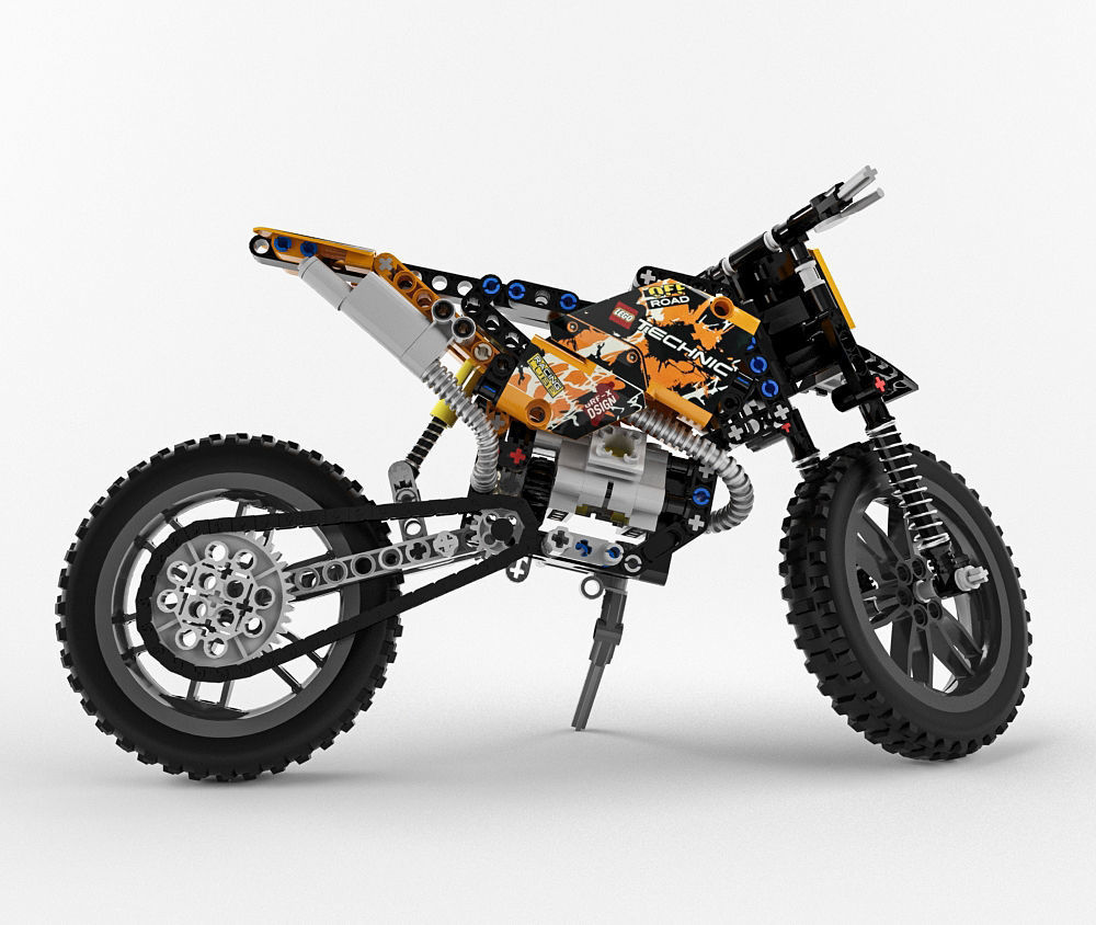 Lego Technic Moto Cross Bike 3D model_8