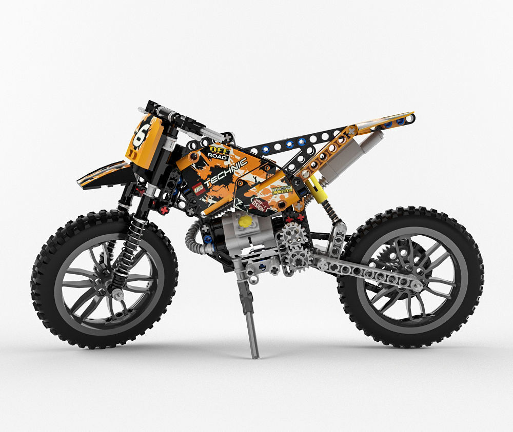 Lego Technic Moto Cross Bike 3D model_7
