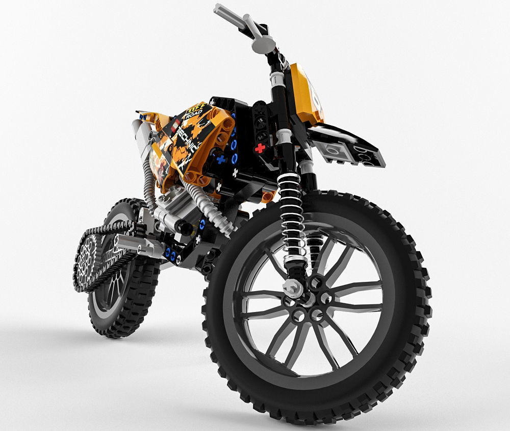 Lego Technic Moto Cross Bike 3D model_6