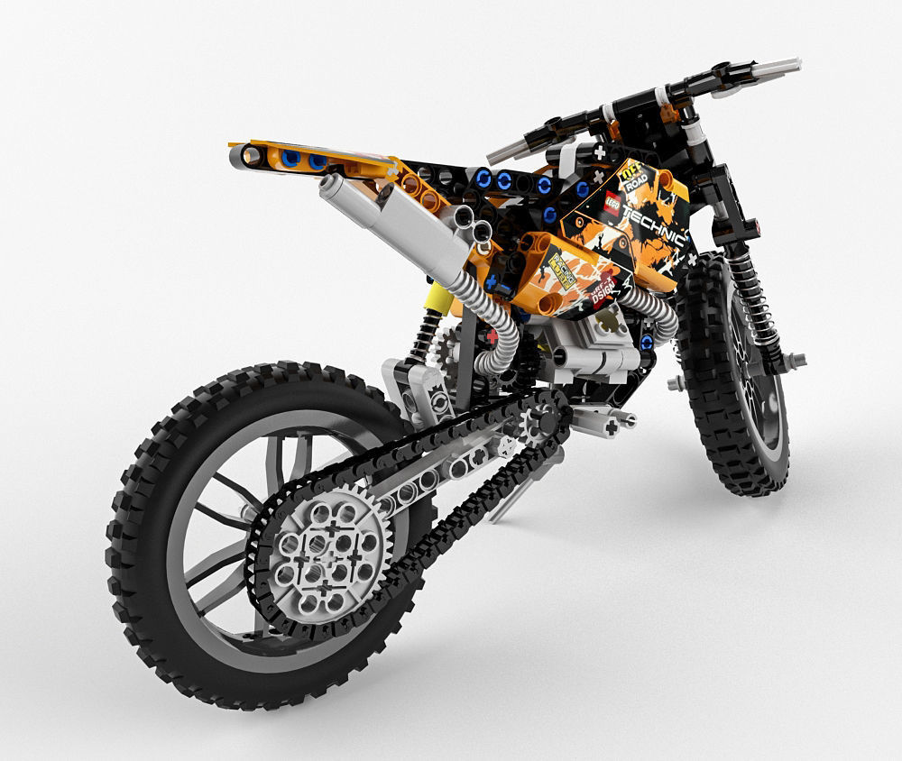 Lego Technic Moto Cross Bike 3D model_2