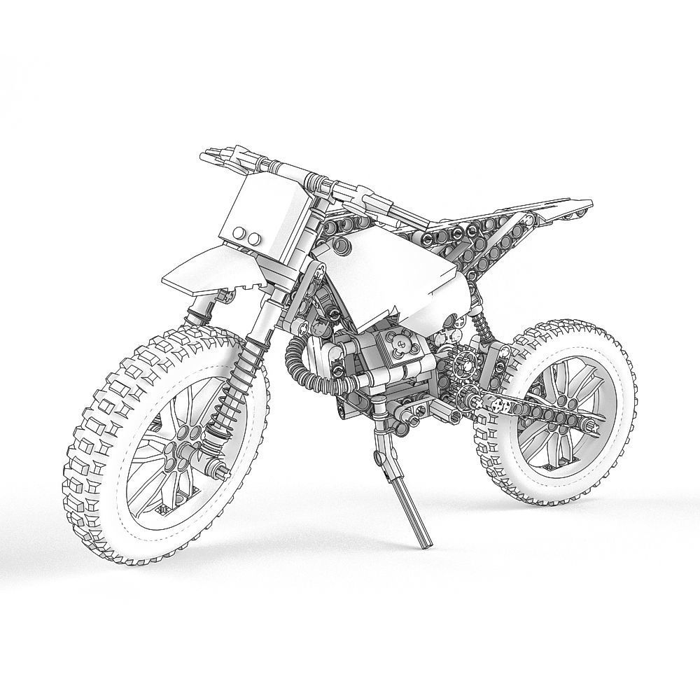 Lego Technic Moto Cross Bike 3D model_10