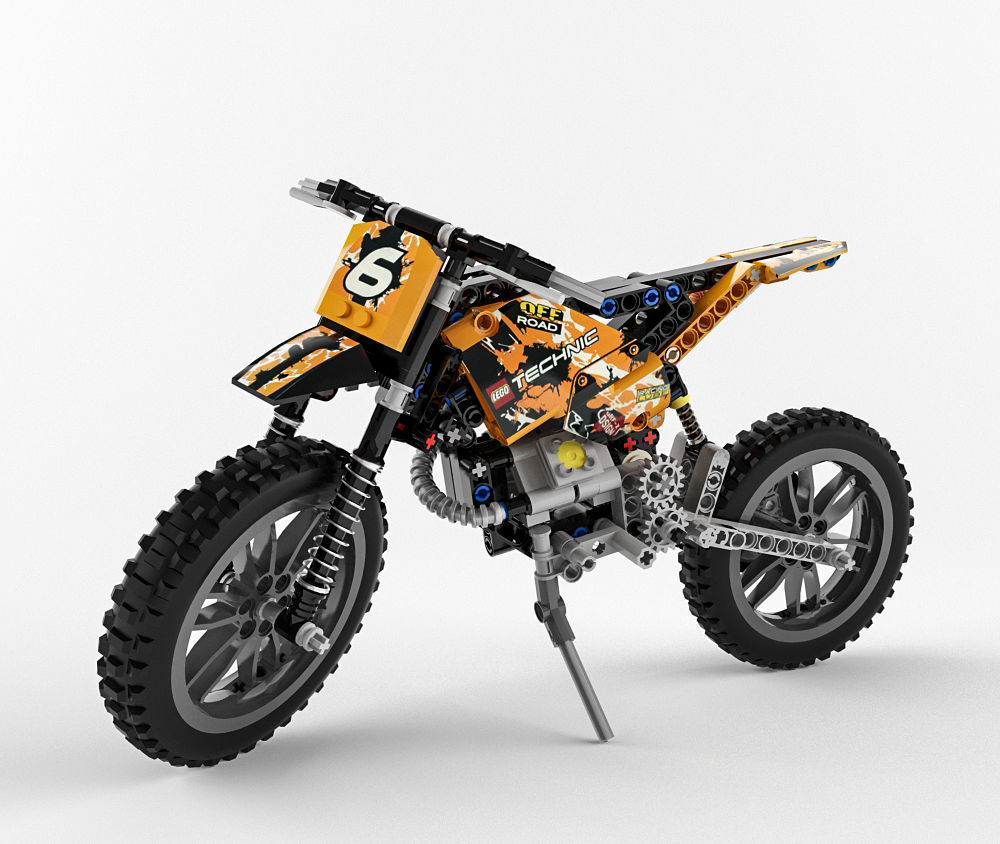 Lego Technic Moto Cross Bike 3D model_1