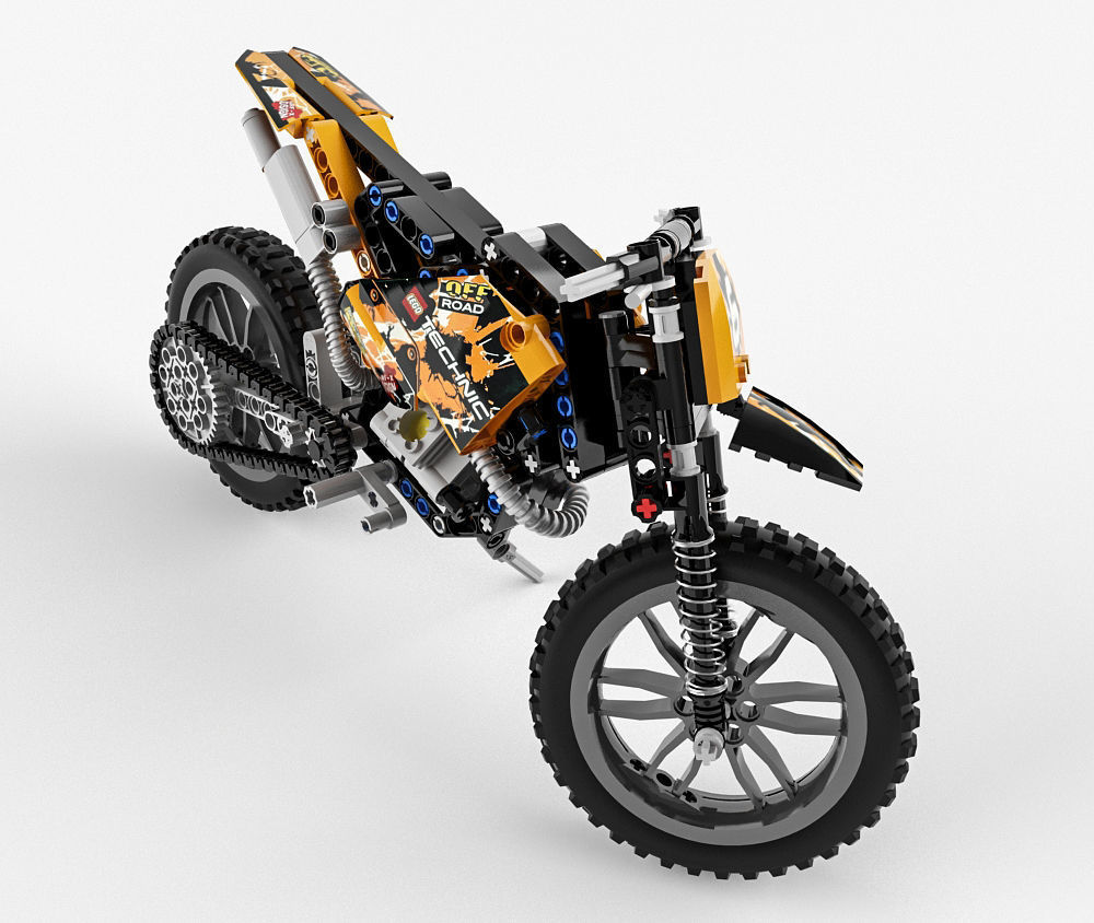 Lego Technic Moto Cross Bike 3D model_3
