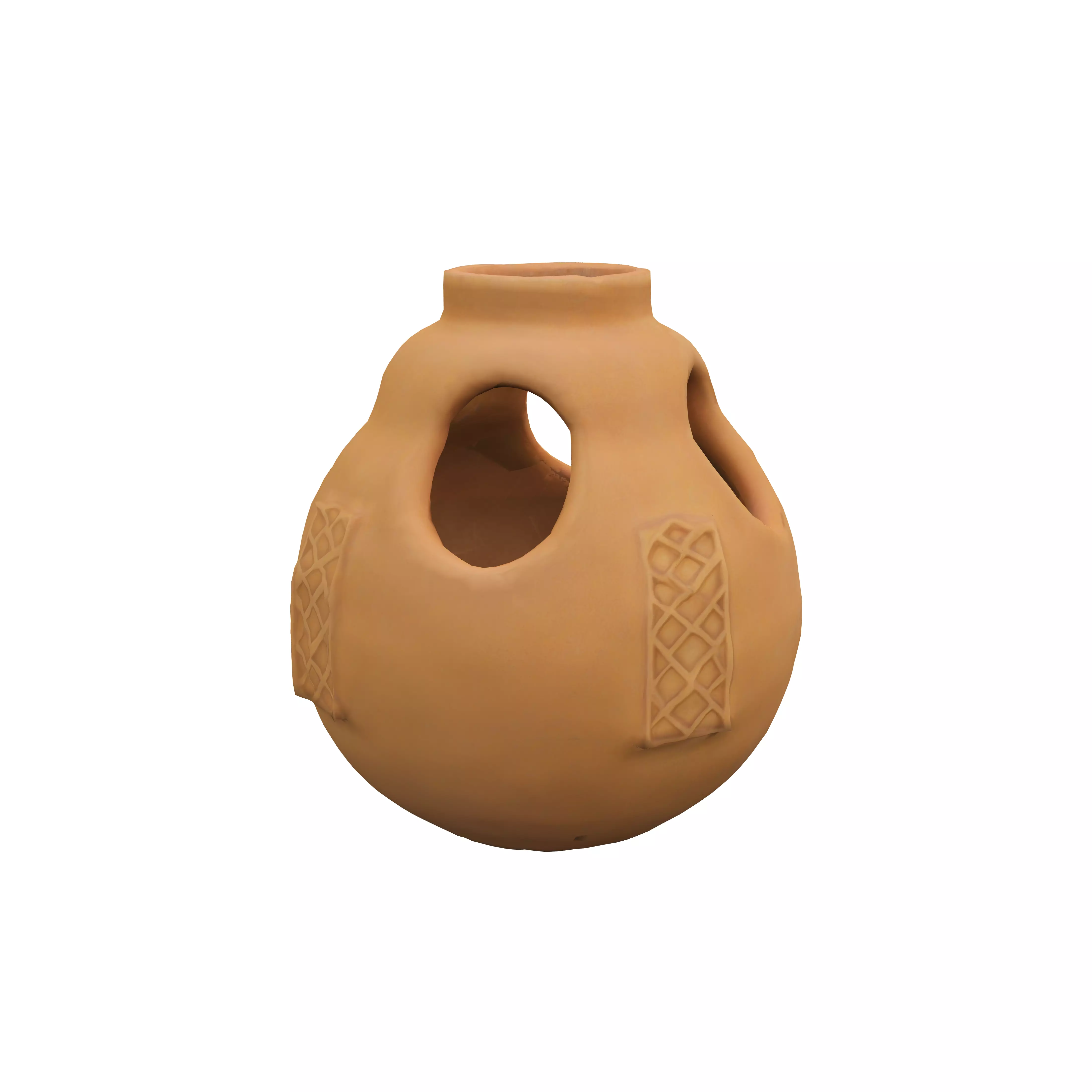 Southwestern style adobe jug with hollow inside and thick wal... 3D model