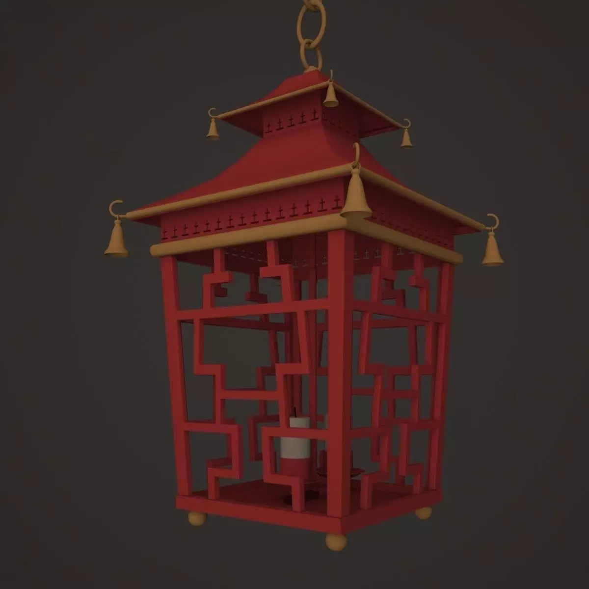 Chinese lantern 3D model_0