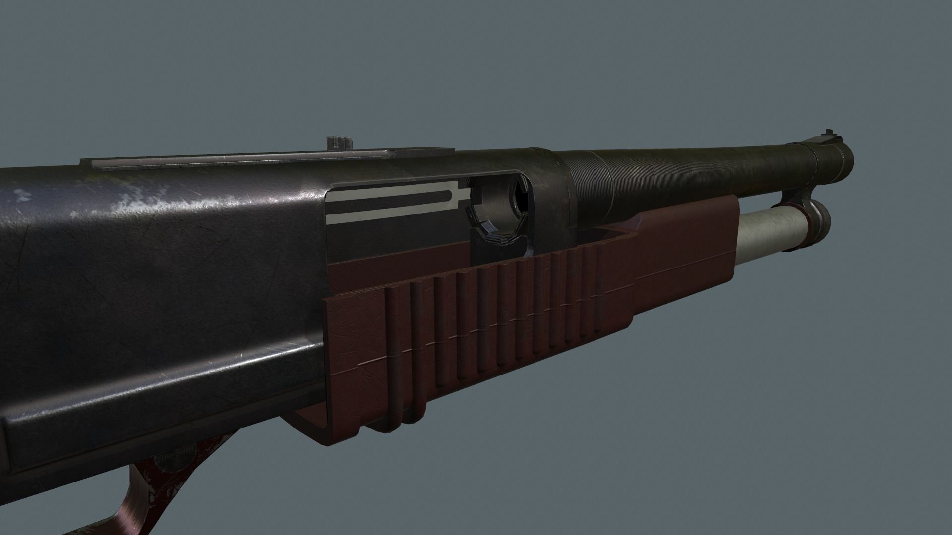 KC-23 shotgun Low-poly 3D model_14