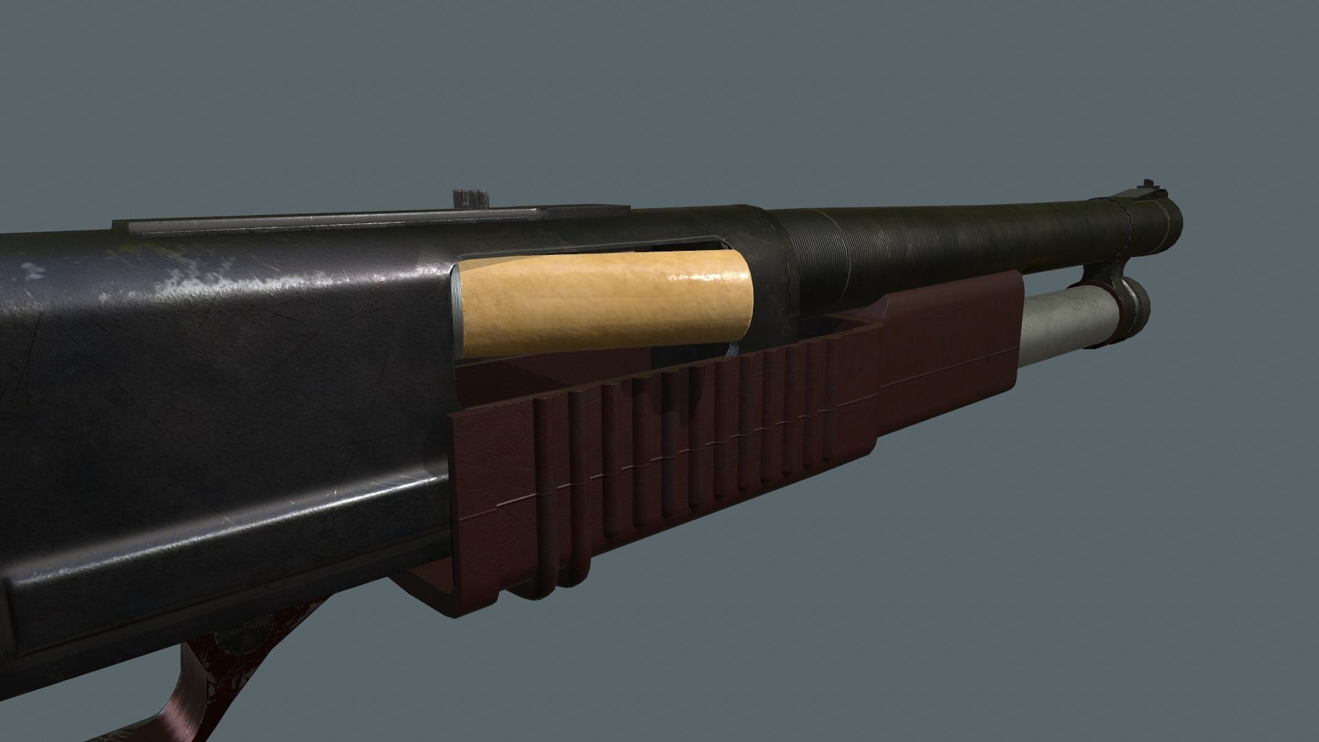 KC-23 shotgun Low-poly 3D model_13