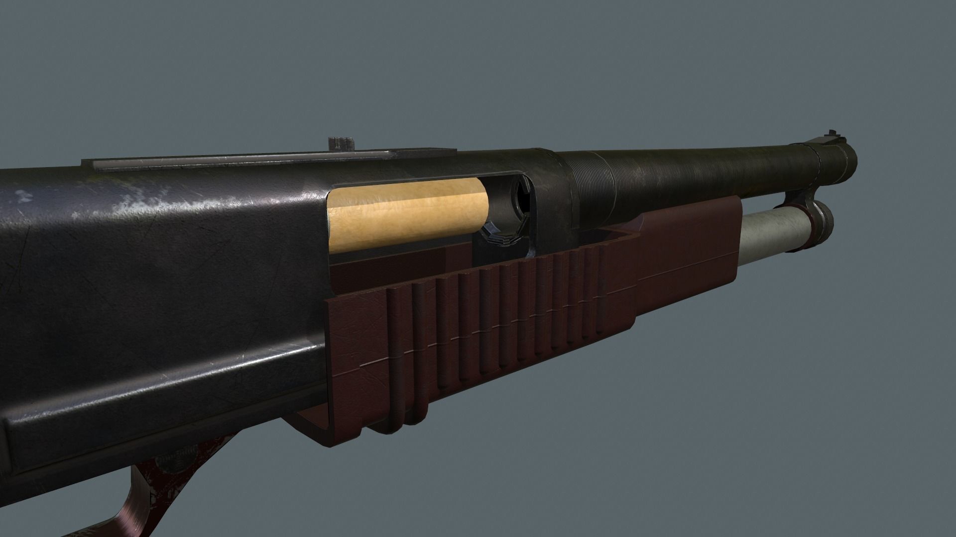 KC-23 shotgun Low-poly 3D model_12