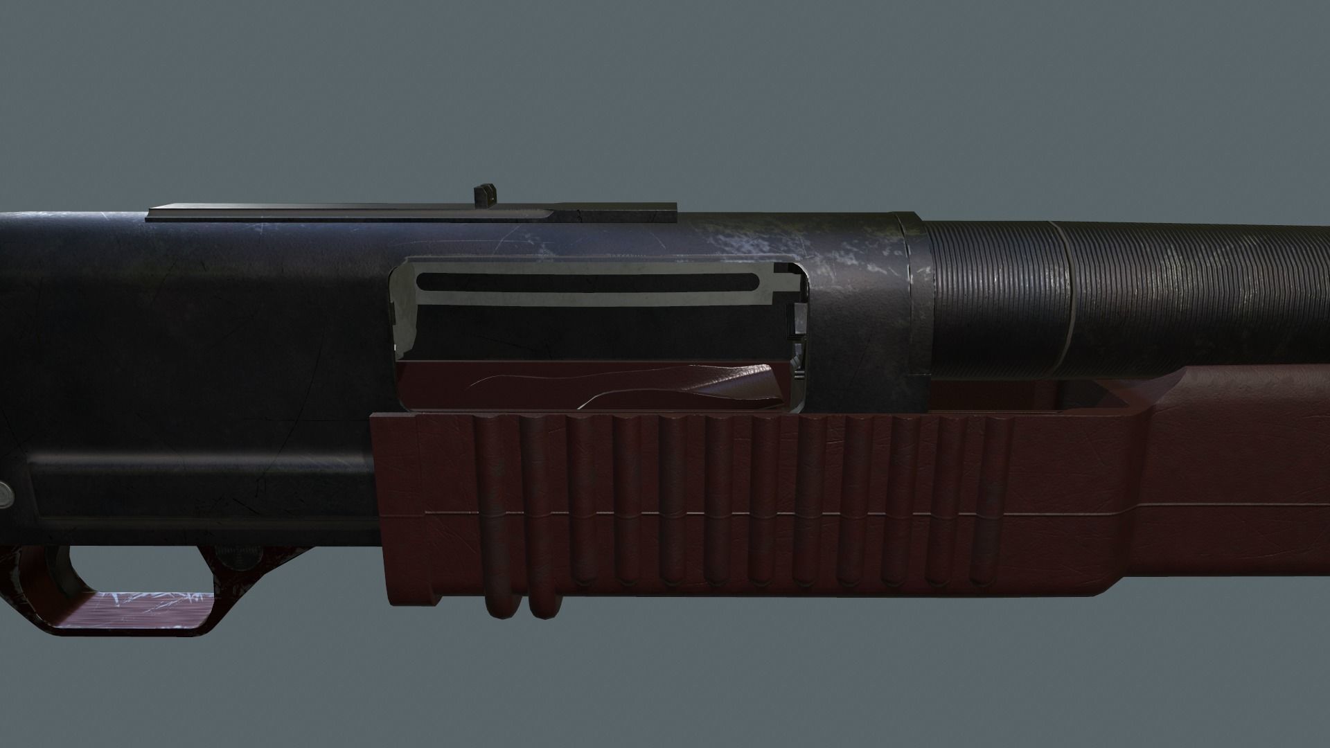 KC-23 shotgun Low-poly 3D model_15