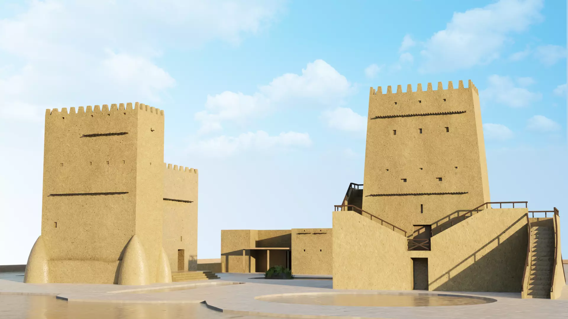Barzan Towers Qatar Low Poly 3D Model Low-poly 3D model
