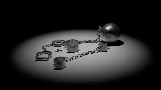 Shackles chained ball and cuffs