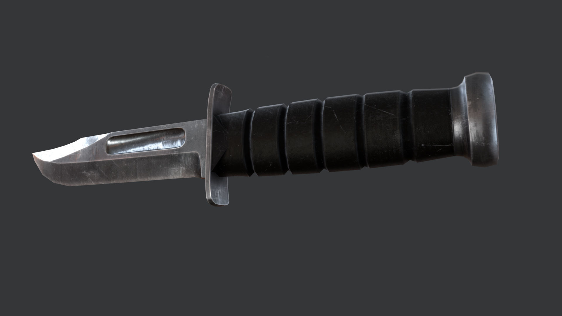 Kabar Combat Knife Low-poly 3D model_2