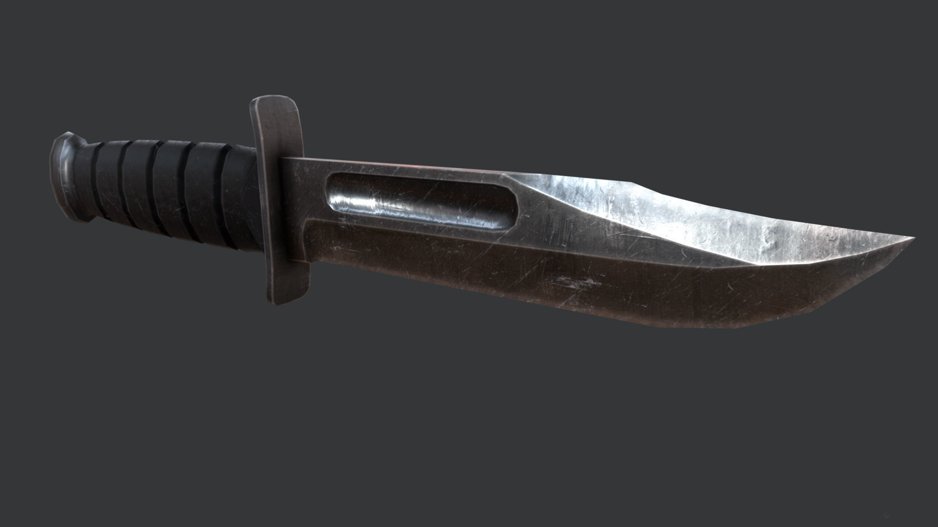 Kabar Combat Knife Low-poly 3D model_4