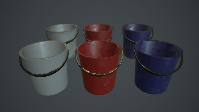 Plastic Buckets PBR Game Ready