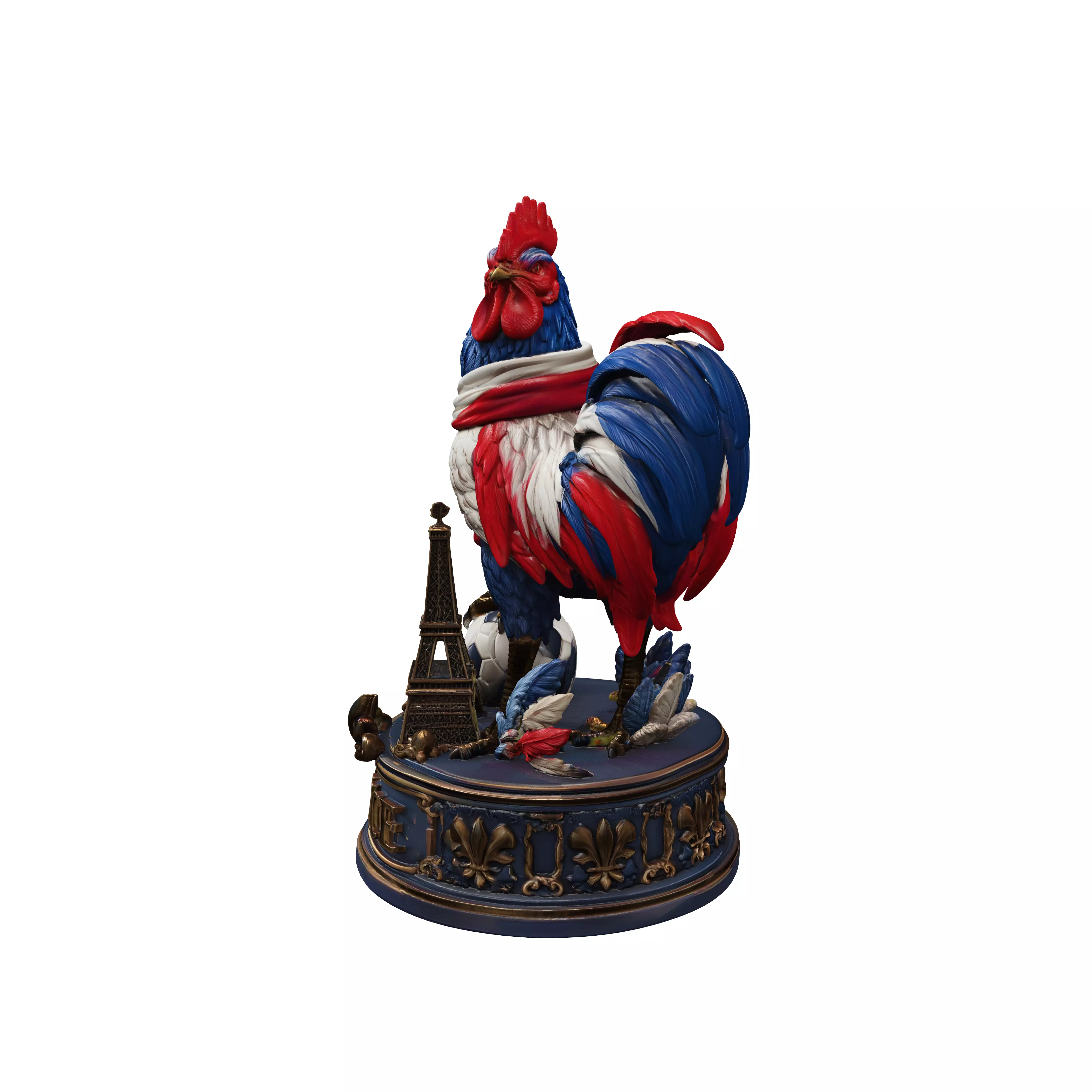French Rooster with Eiffel Tower 3D model