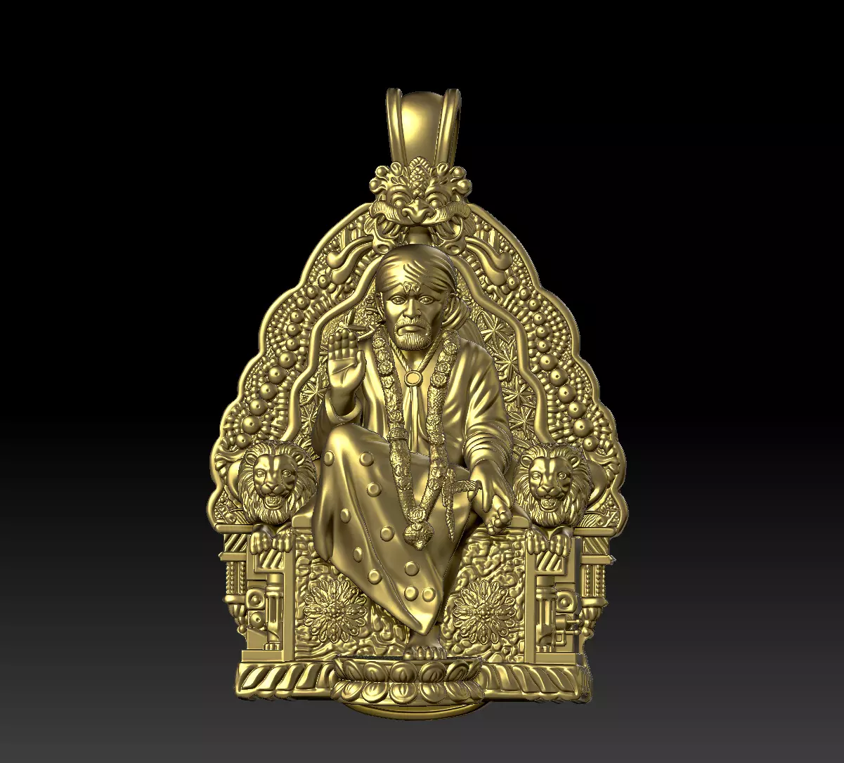 Sai Baba Divine Idol Pendant 3D Model 3D print model