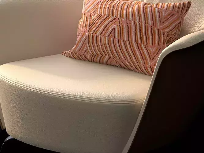 Modern Lounge Chairs Set With Side Table  3D model 4