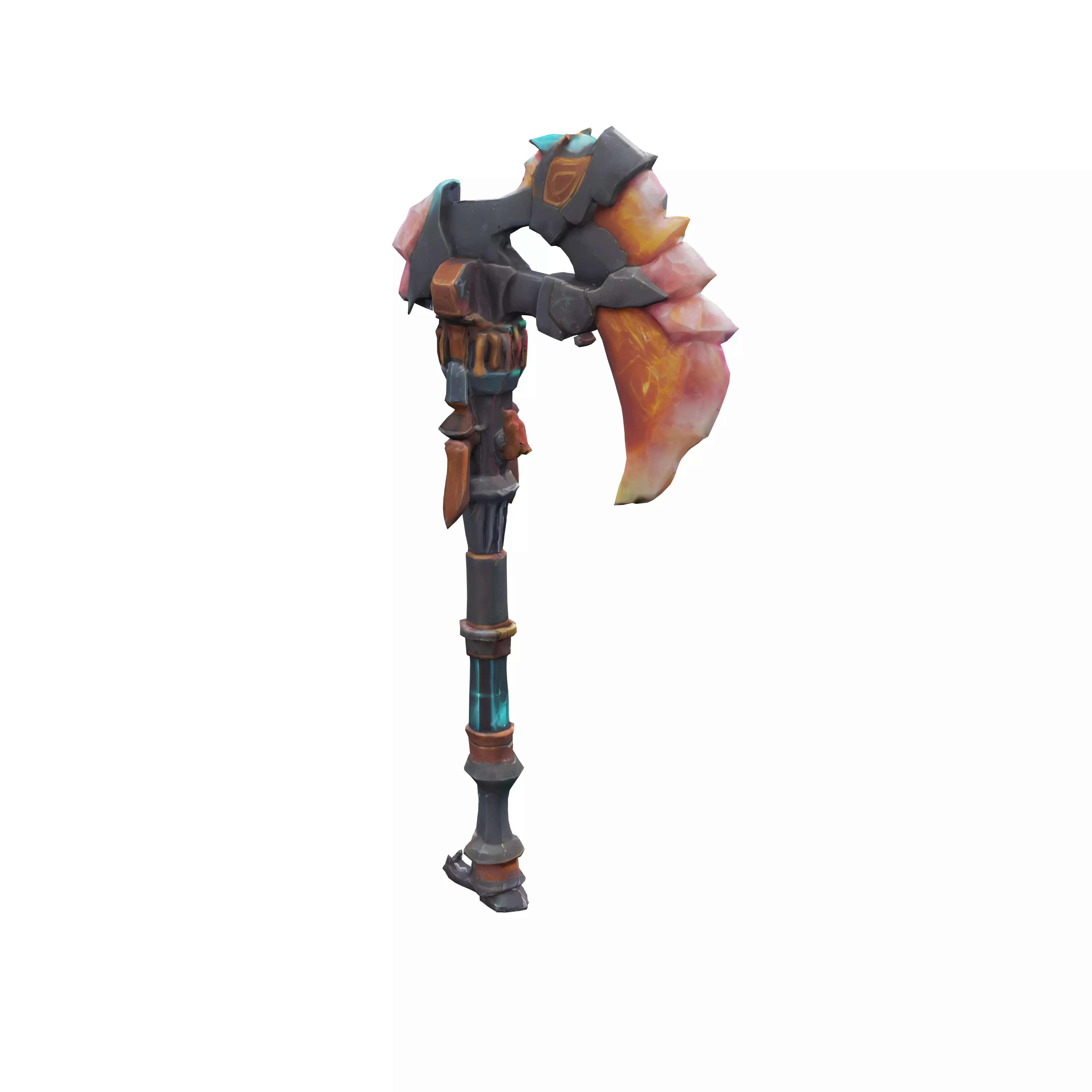game asset a scifi axe crystal style texture rugged fortnite 3D model
