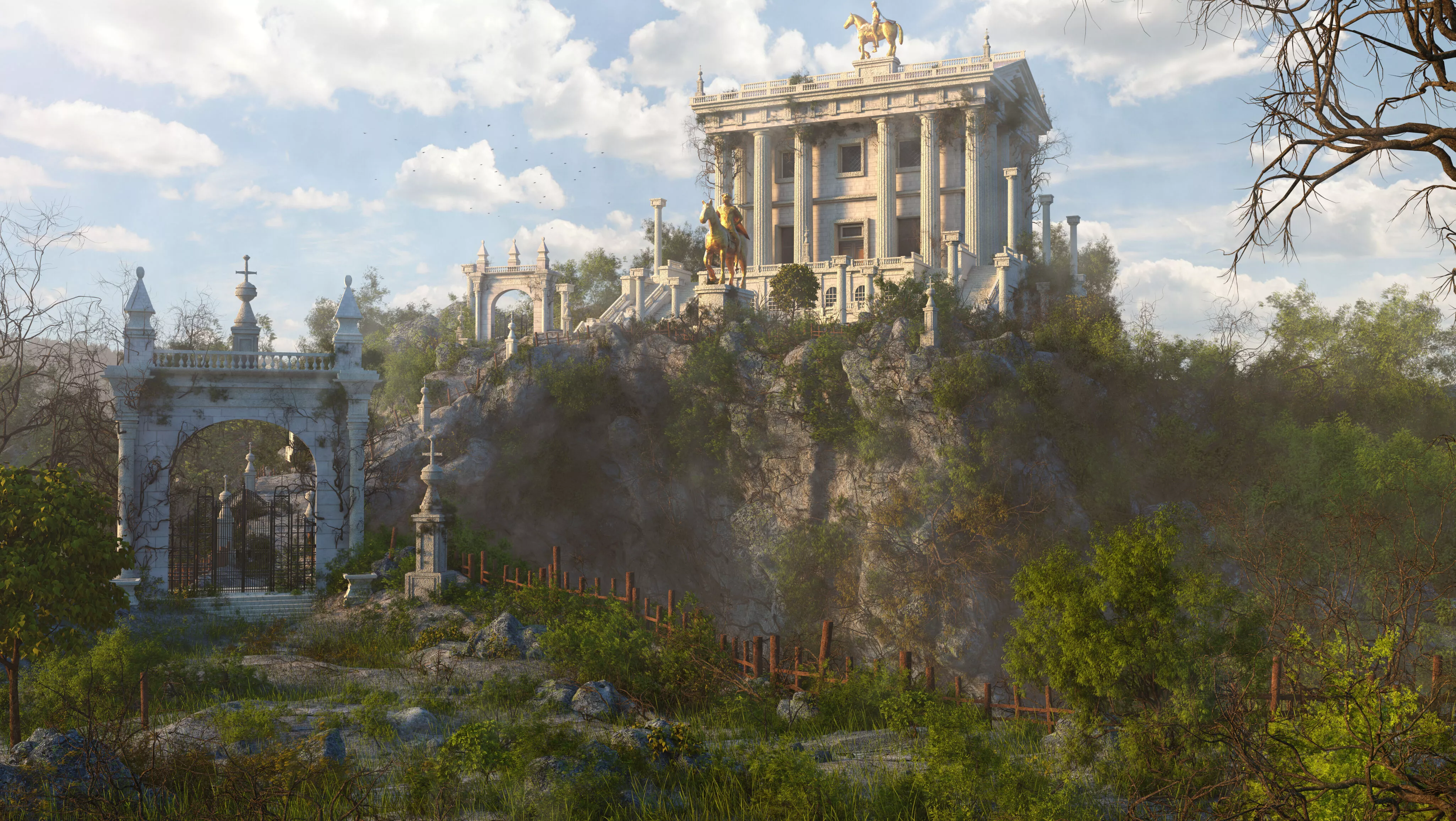 Classic Mountain Temple 3D model