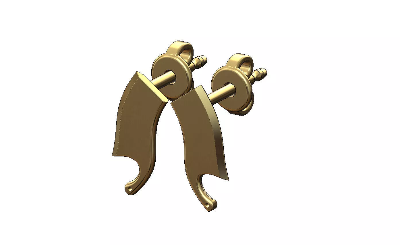 Meat cleaver miniature stud earring 3D print model