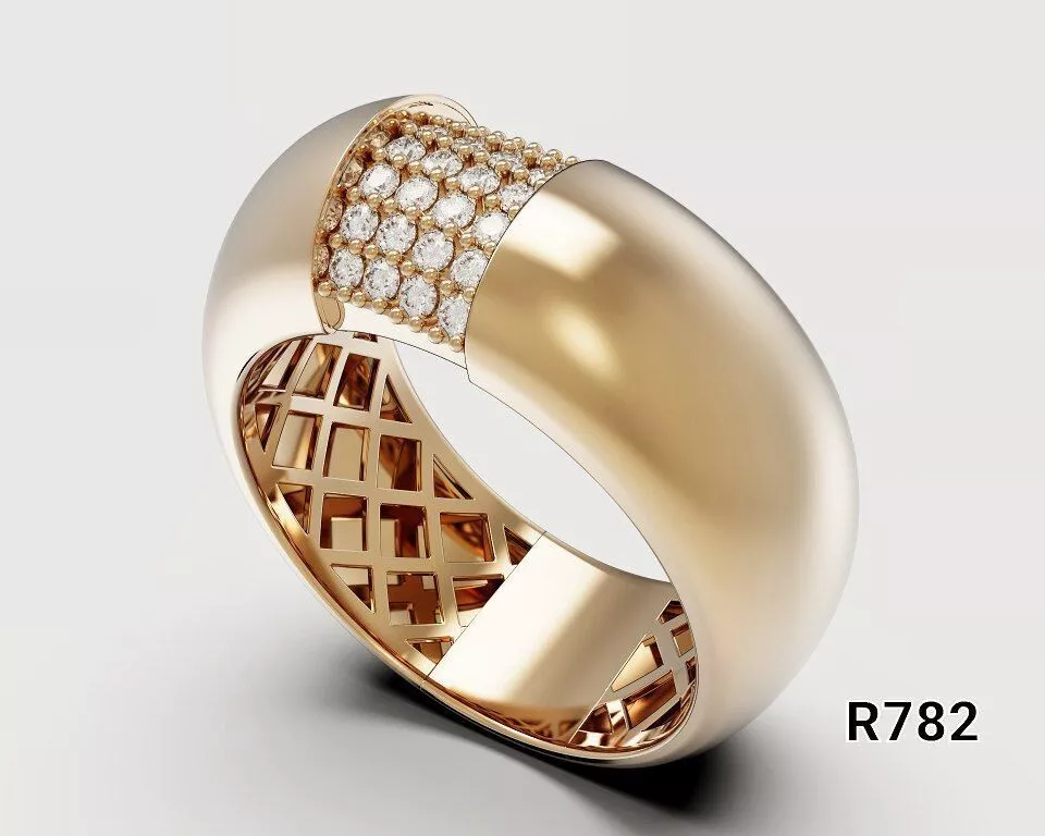 Luxury dome ring 3D print model