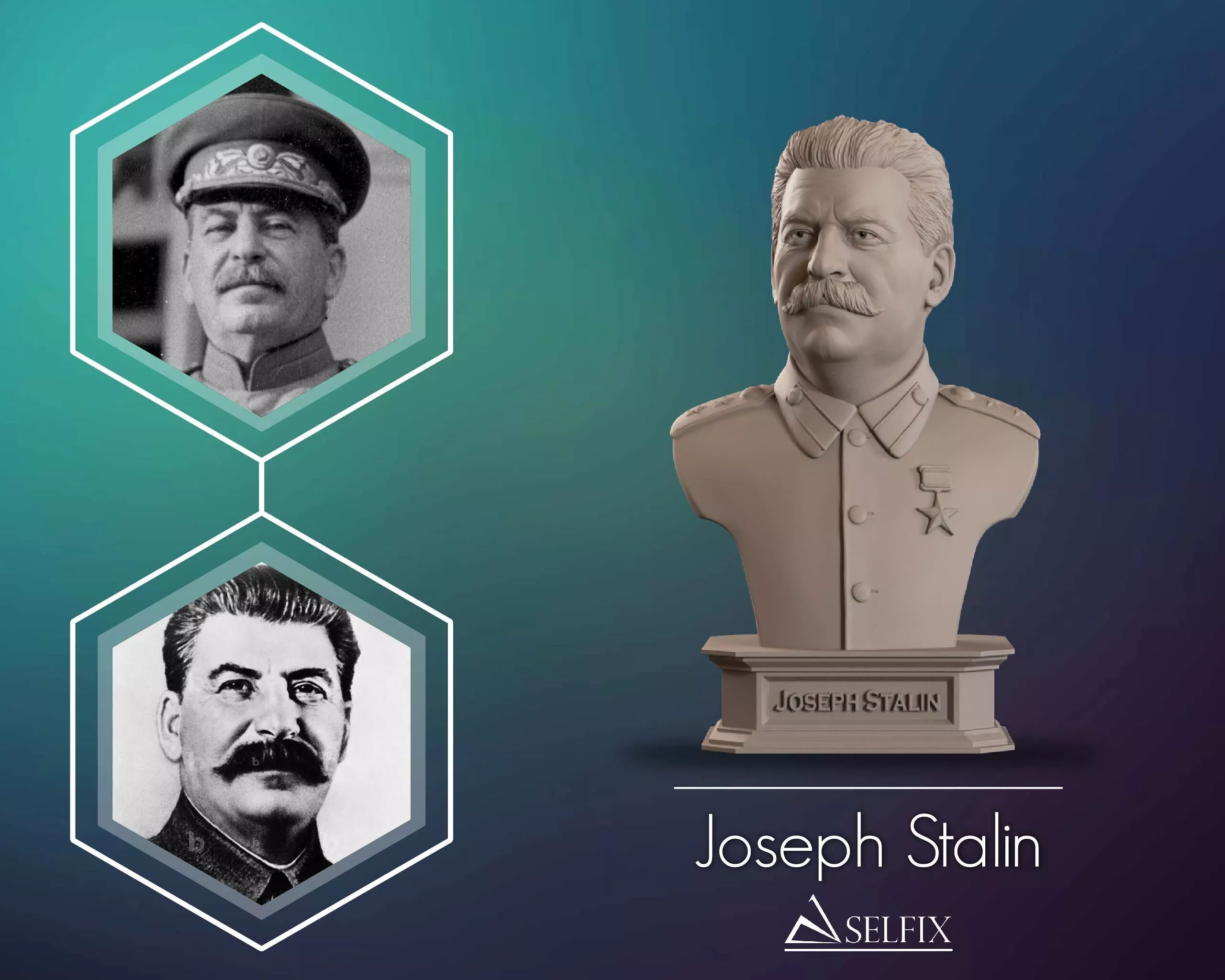 Joseph Stalin Bust Sculpture 3D print model
