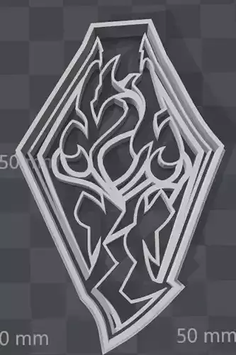 Skyrim Logo Cookie Cutter with intricate detail