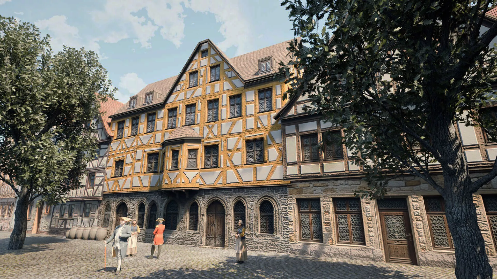 Free Medieval German Half-Timbered House Free low-poly 3D model
