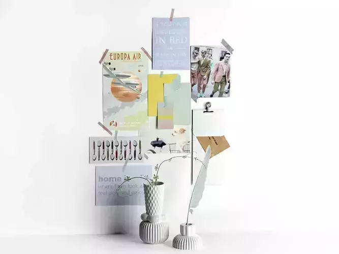 Moodboard with Finnsdottir Vases and Hay Feather Pen