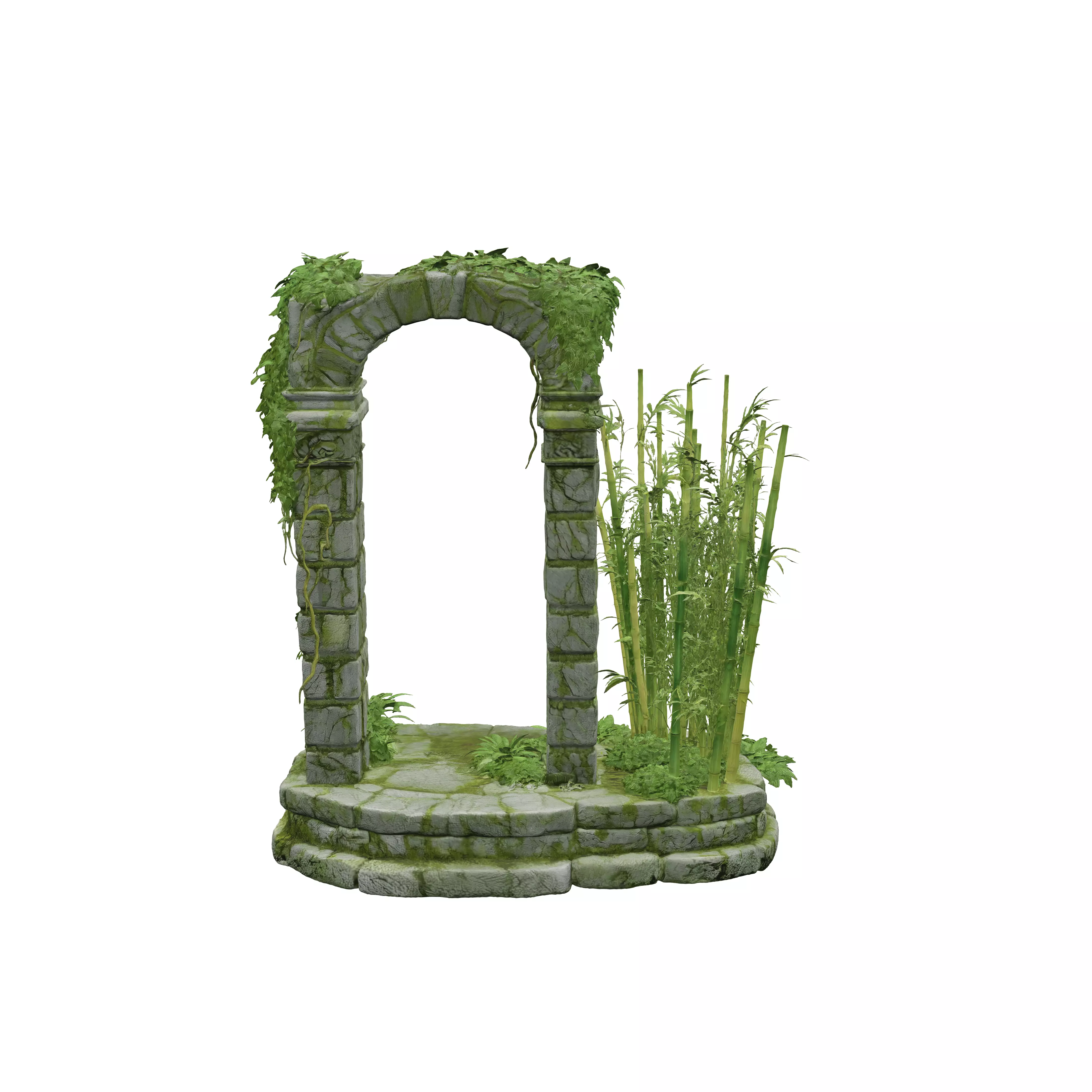 IvyCovered Stone Arch 3D model