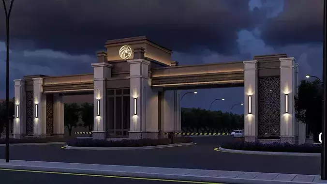 Luxury NeoClassical Compound Gate SketchUp and Lumion Scene 3D model 3
