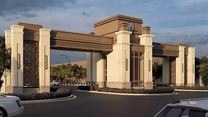Luxury NeoClassical Compound Gate SketchUp and Lumion Scene 3D model 2