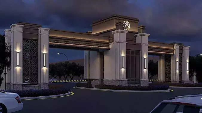 Luxury NeoClassical Compound Gate SketchUp and Lumion Scene 3D model 5