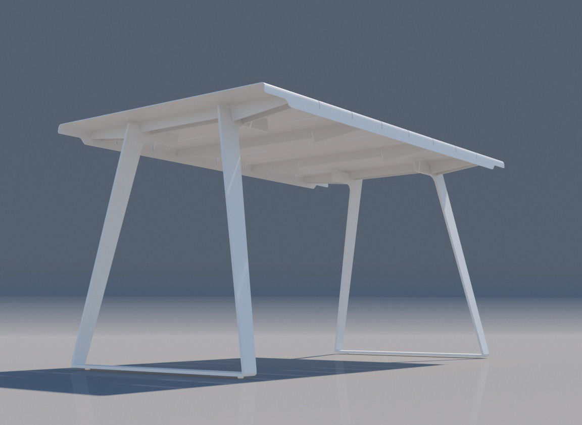 Copenhagen dining table Cane-line design by Strand and Hvass Low-poly 3D model_2