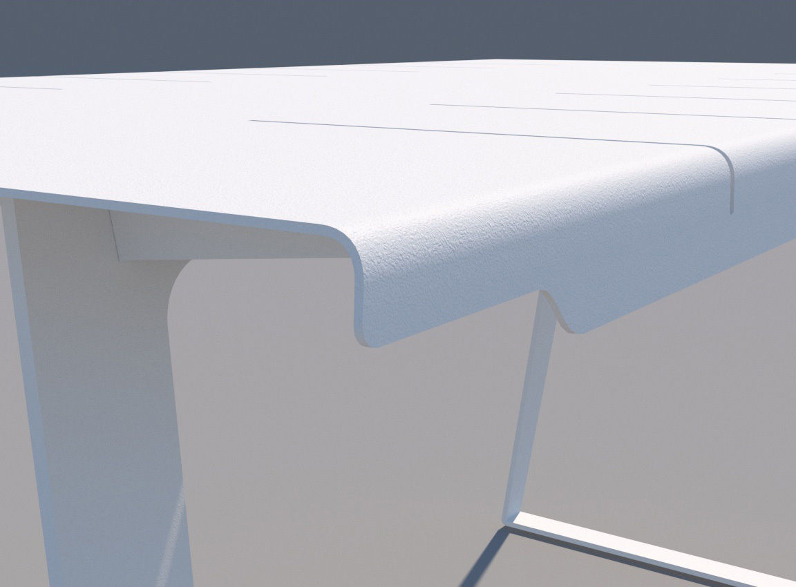 Copenhagen dining table Cane-line design by Strand and Hvass Low-poly 3D model_3