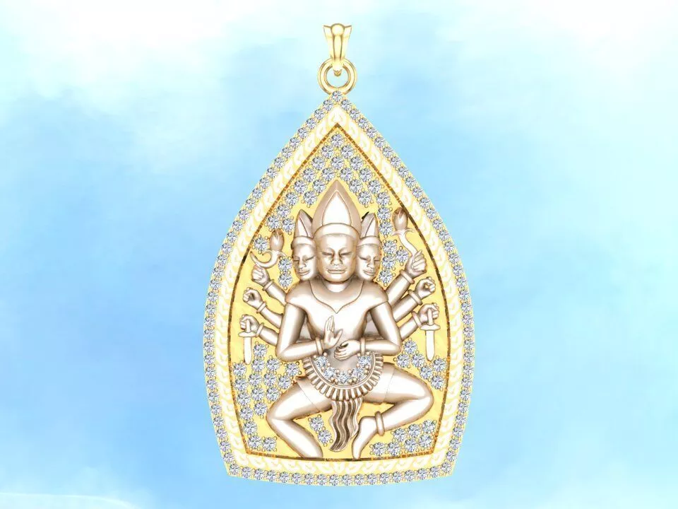 Brahma pendant - Hindu god - Champa pendant - N924796 3D print model