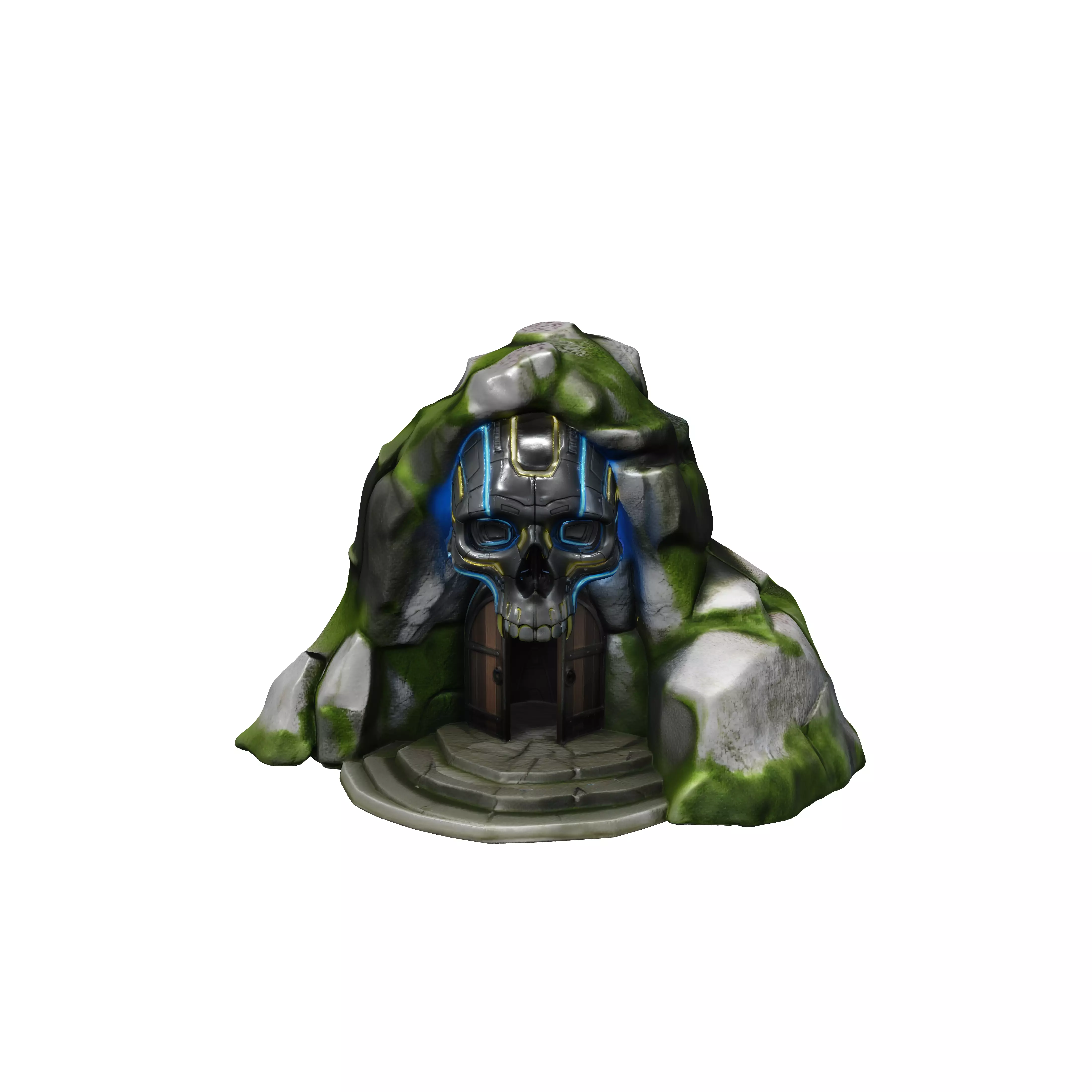 Neon Skull Cave Entrance X 3D model