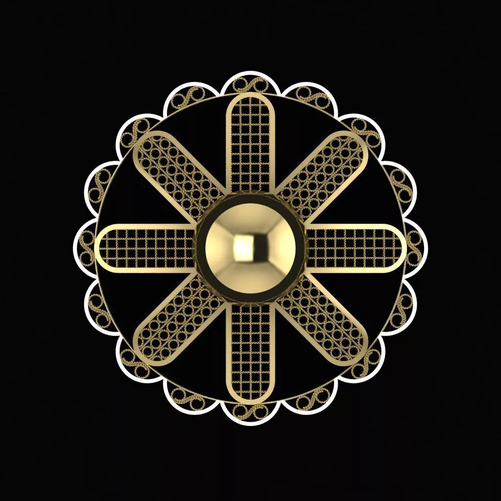 Arabic Round Medallion Pendant 3D print model