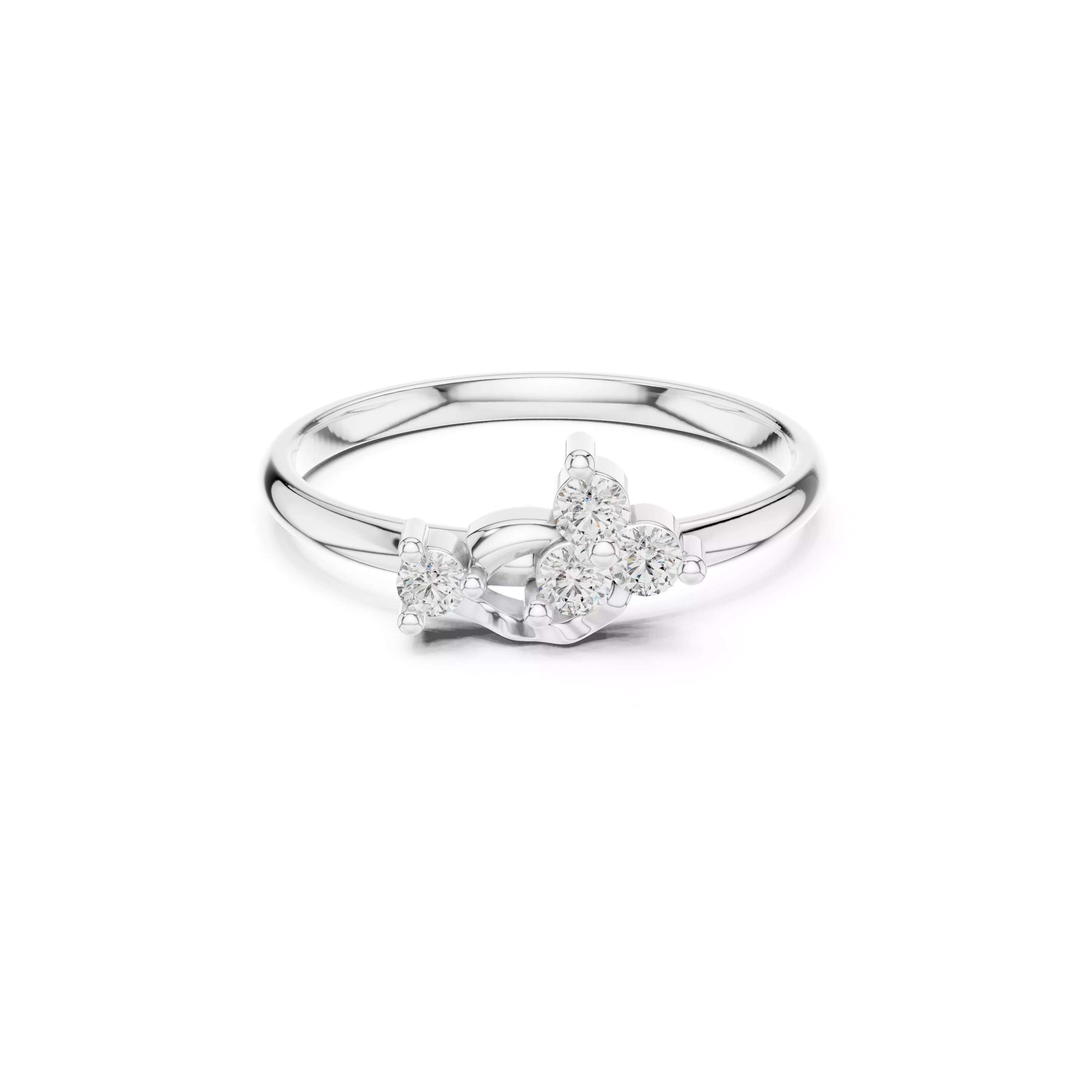 Bespoke Floral Diamond Gold Ring 3DM STL CAD File - 51 3D print model