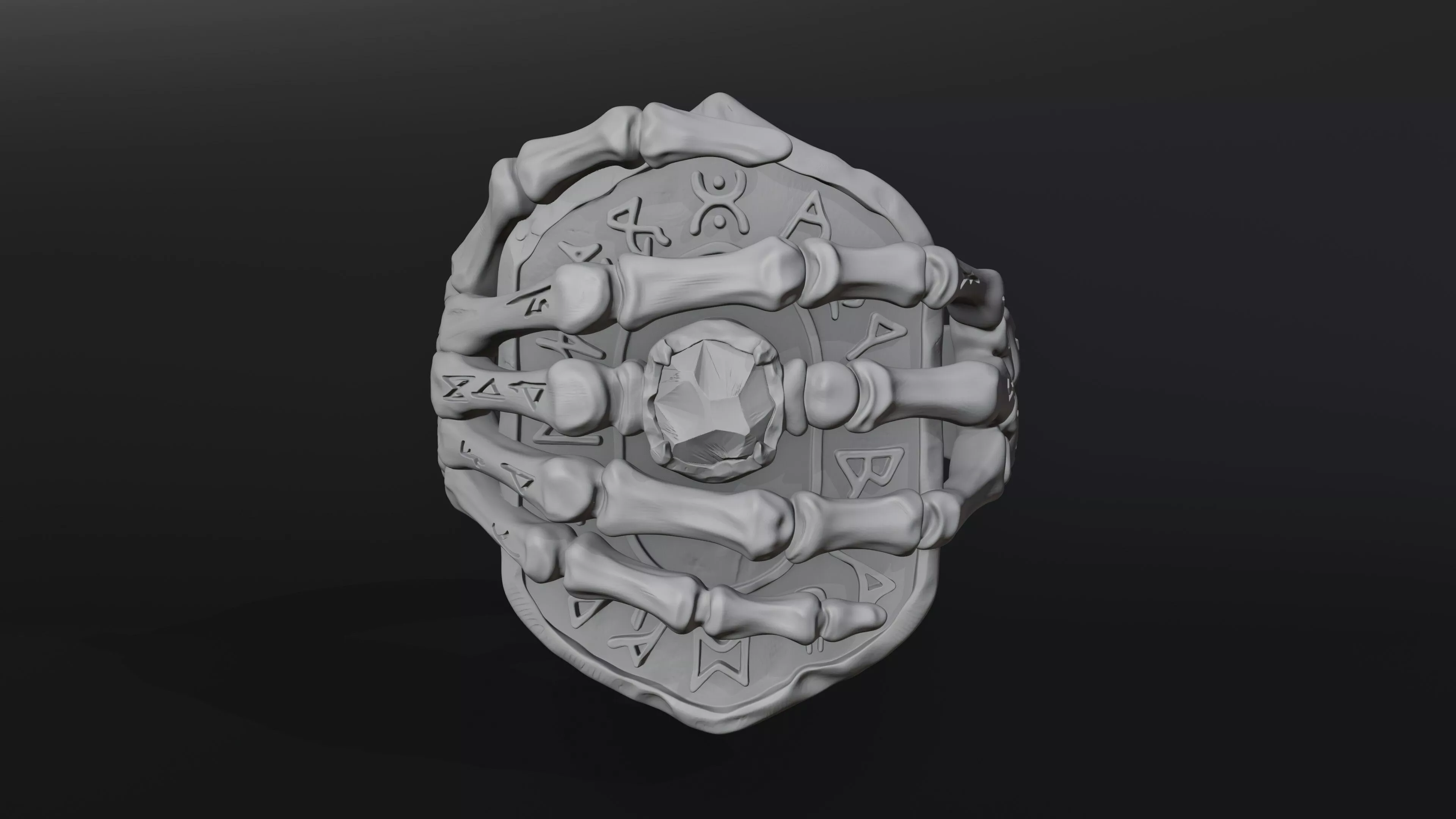 Skeleton Hand Rune Ring 3D Print Model 3D print model