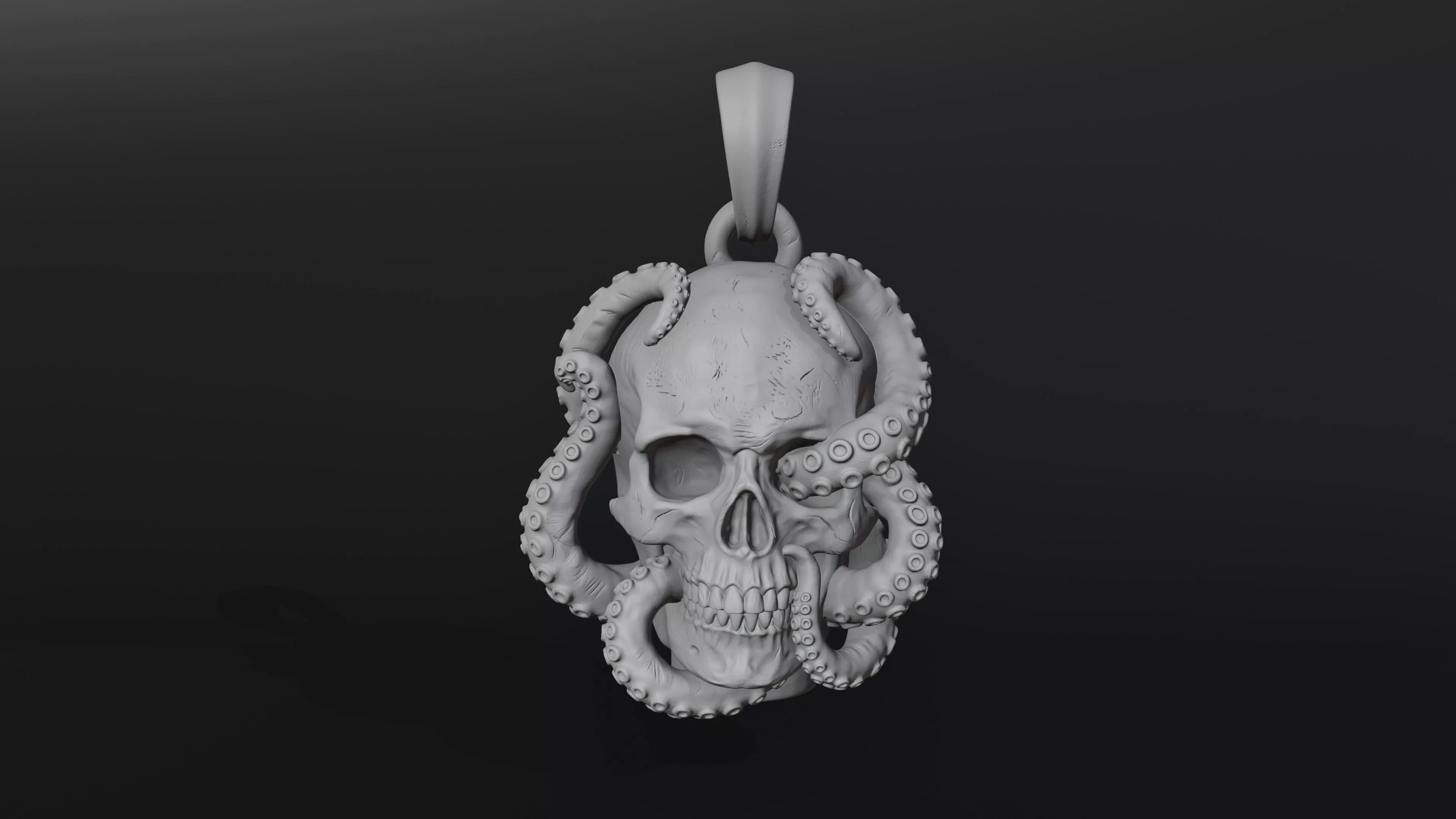 Octopus Skull Pendant 3D Print Model 3D print model