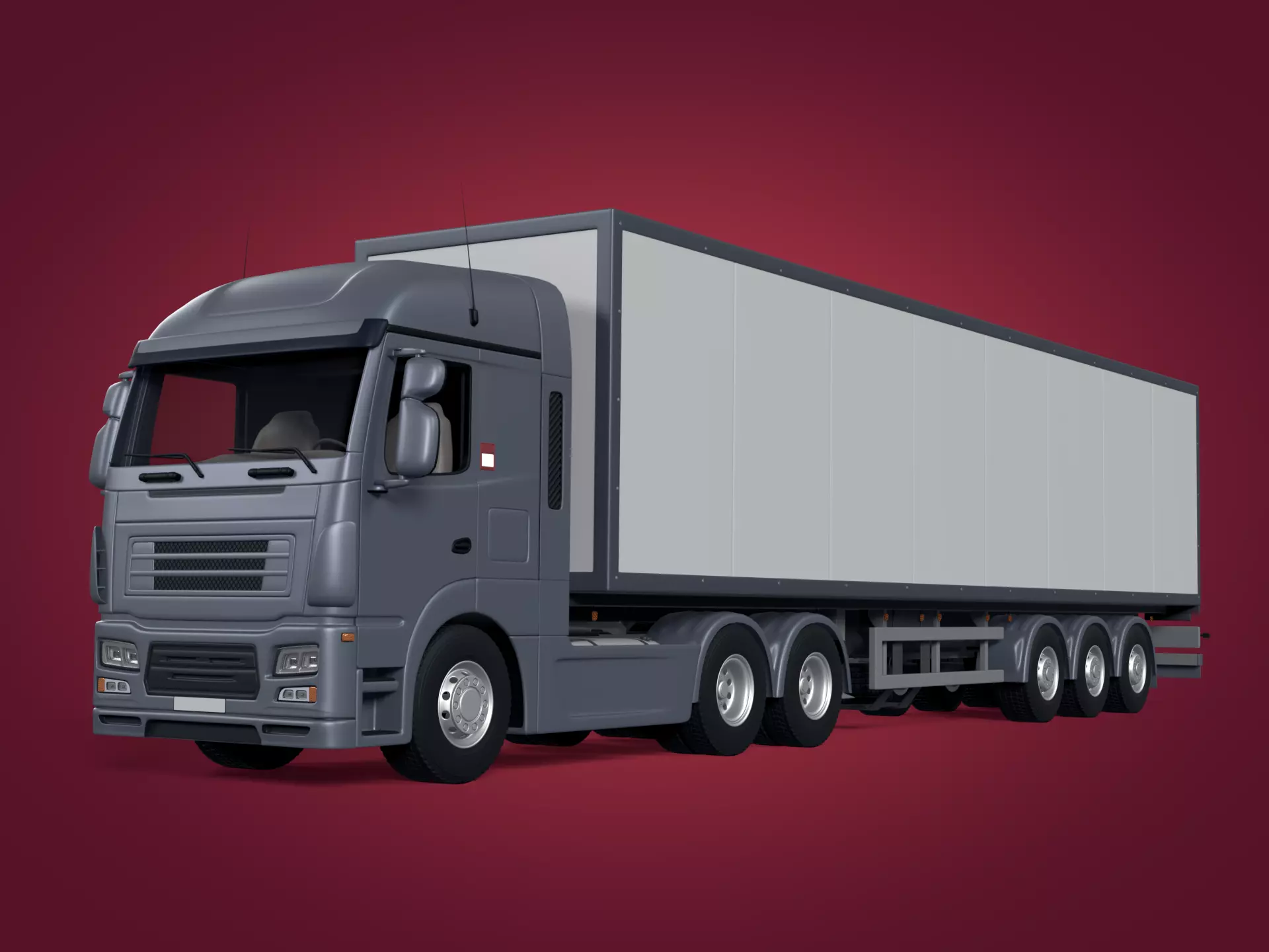 Generic Semi Trailer Large Container Truck 3D model