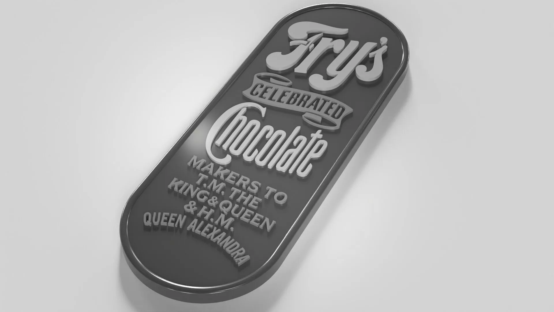 A Vintage Frys Chocolate Advertising Sign 3D print model