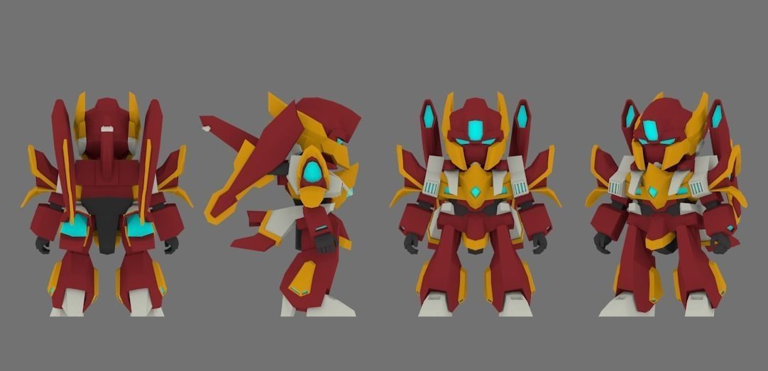Super Mecha 9 - Tareak of Code Name T3123 Low-poly 3D model_0