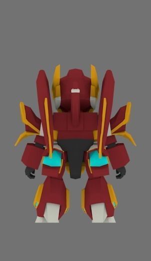 Super Mecha 9 - Tareak of Code Name T3123 Low-poly 3D model_4