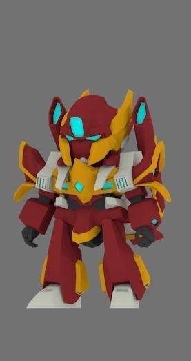 Super Mecha 9 - Tareak of Code Name T3123 Low-poly 3D model_2