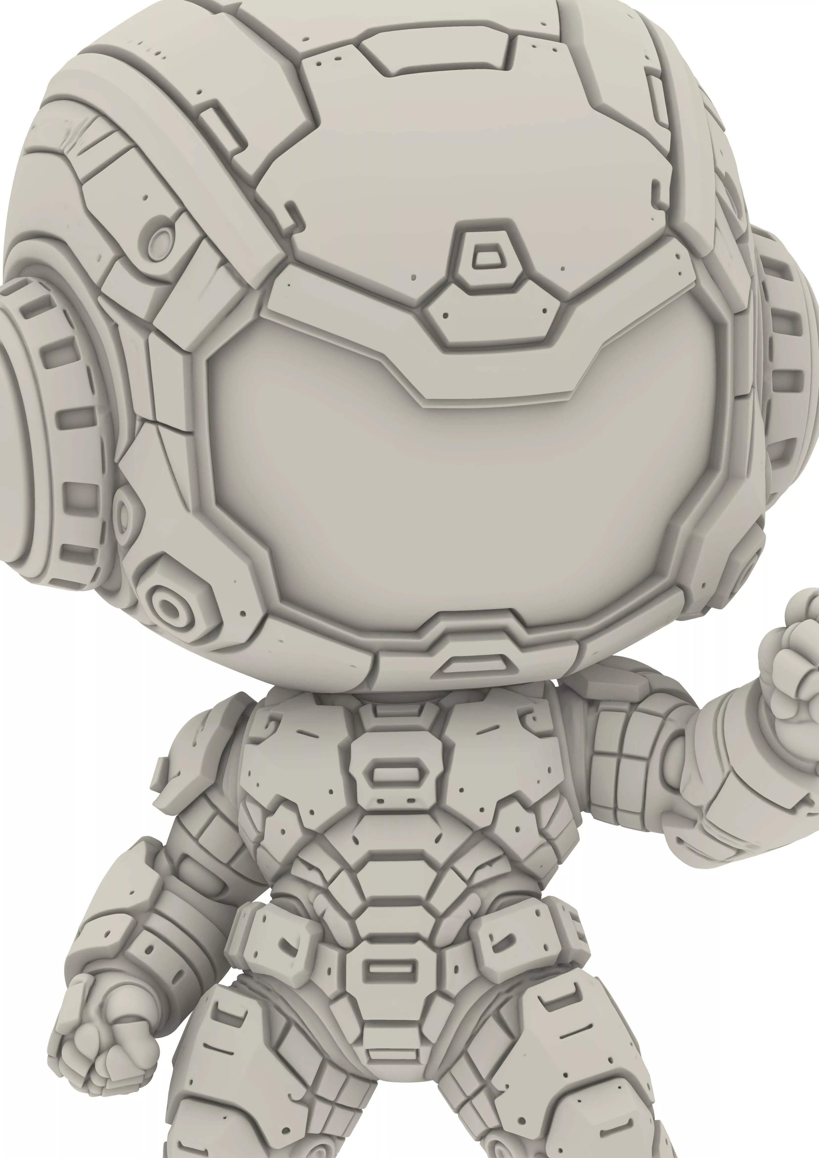 Chibi Panda Warrior Arts Sci-Fi Bear Panda Fighter 3D print model