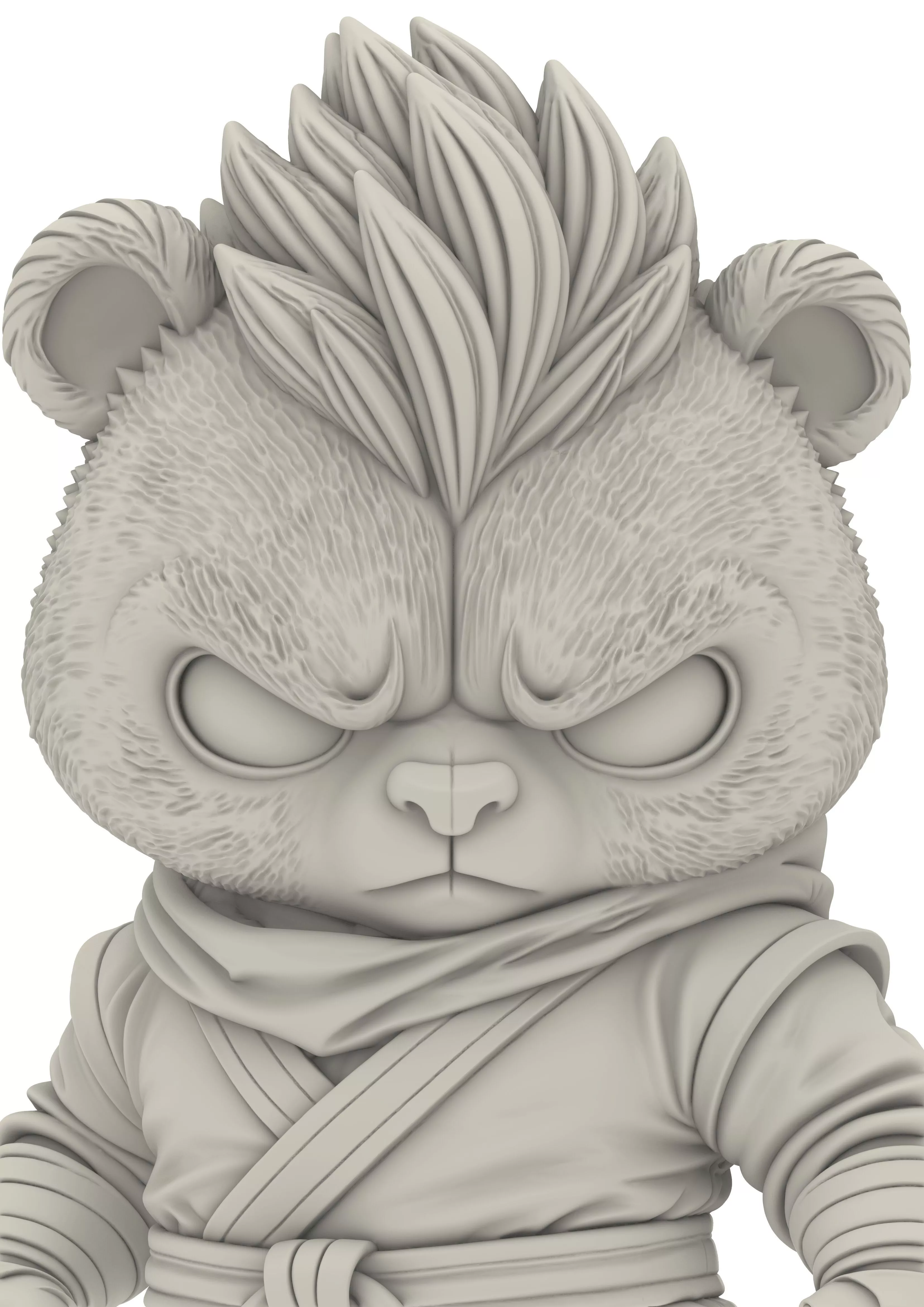 Chibi Panda Warrior Arts Sci-Fi Bear Panda Fighter 3D print model