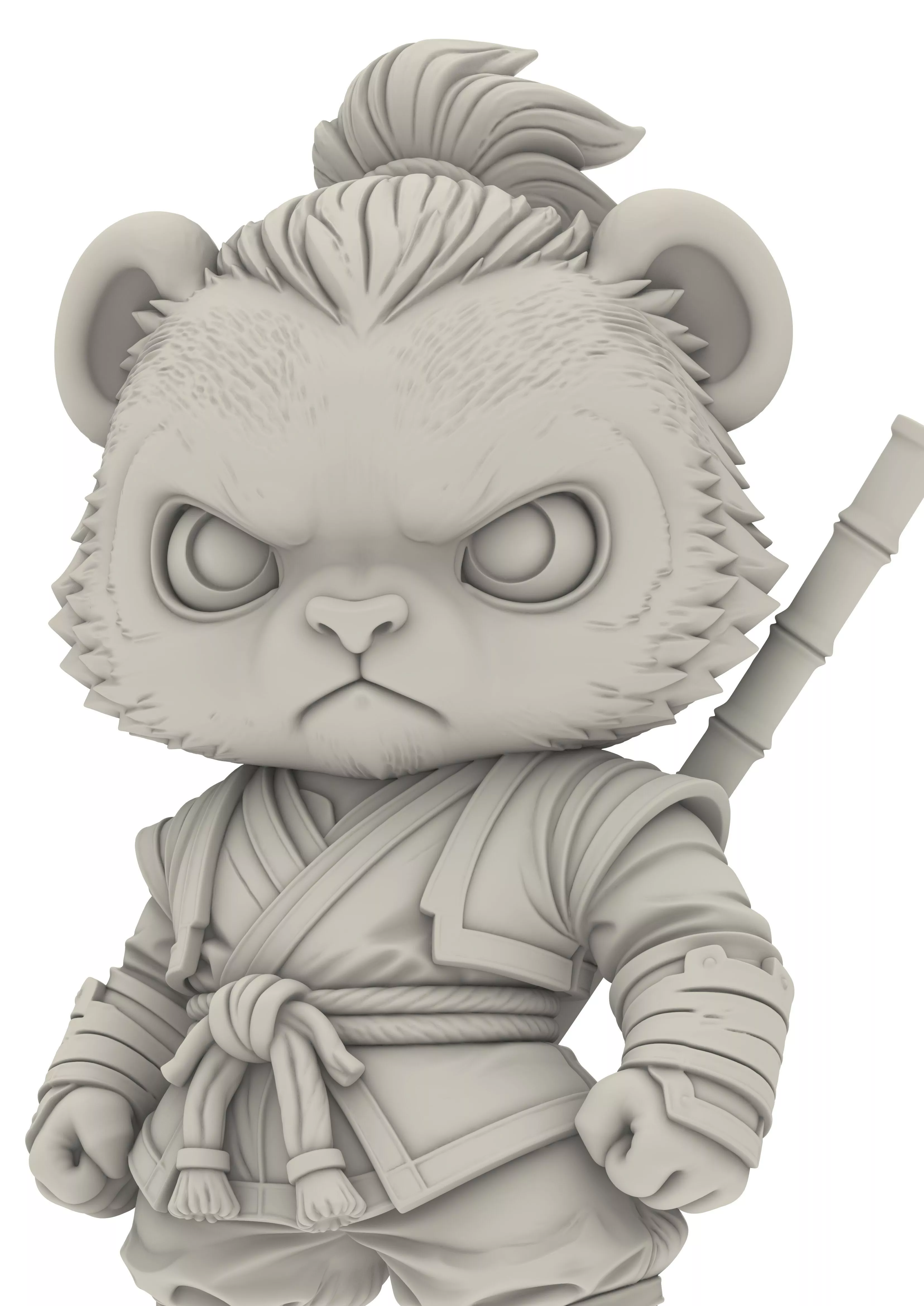 Chibi Panda Warrior Arts Sci-Fi Bear Panda Fighter 3D print model