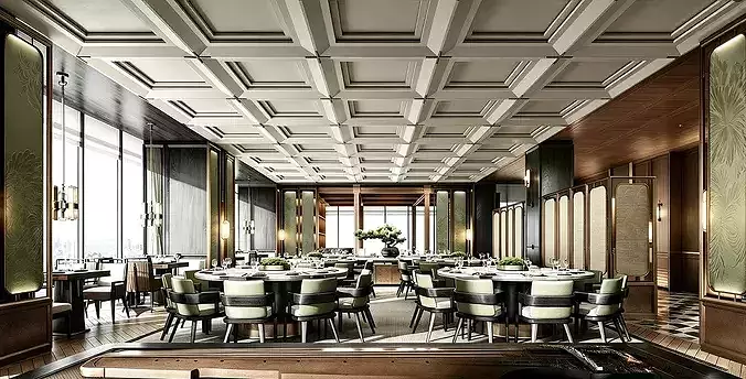 Restaurant Interior Design01 3D model